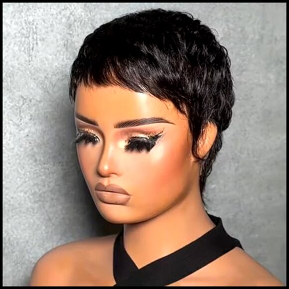 Human Hair Pixie Cut Wig Layered Glueless Design Chic Daily Wear